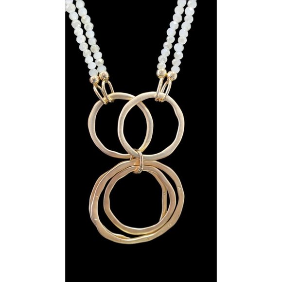New! Long Gold‎ Circle Necklace - Picture 2 of 7